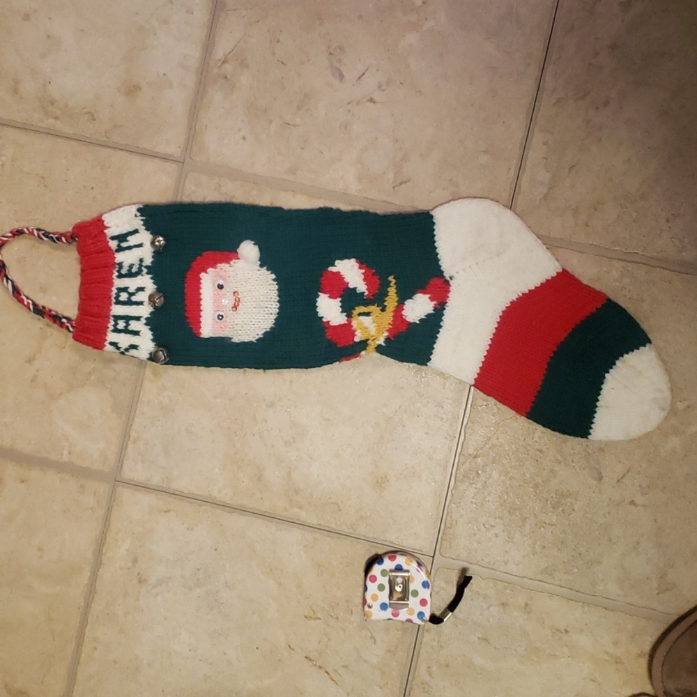 Hand knit XMas Stocking - Picture 2 of 3